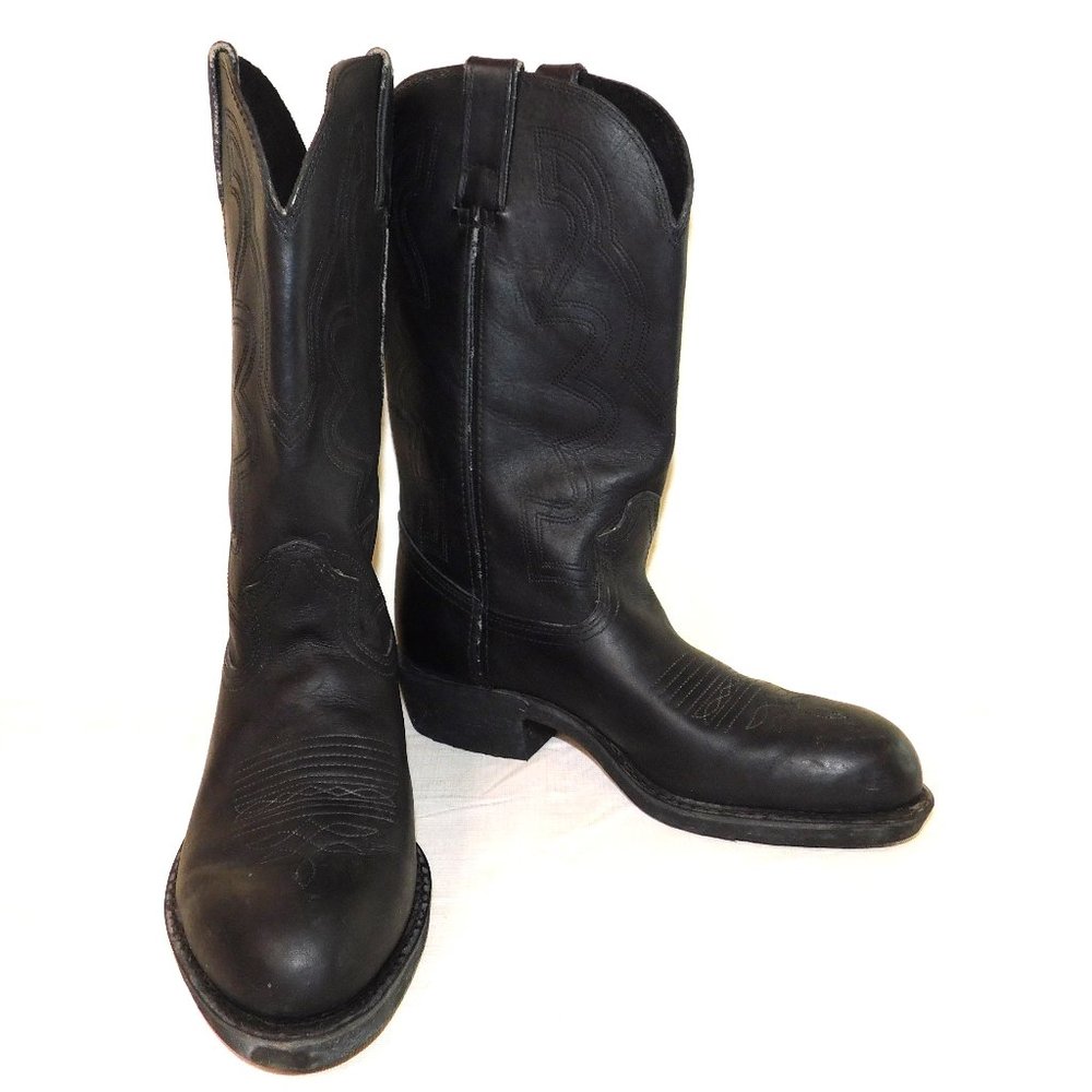 Durango 12" Comfort Core Wellington Black Leather Boots Size 7.5D Cowboy Western